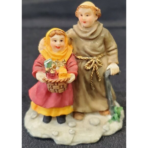 Christmas Around the World 3 MONKS village figurines Owell monastery abbey friar - Picture 6 of 8